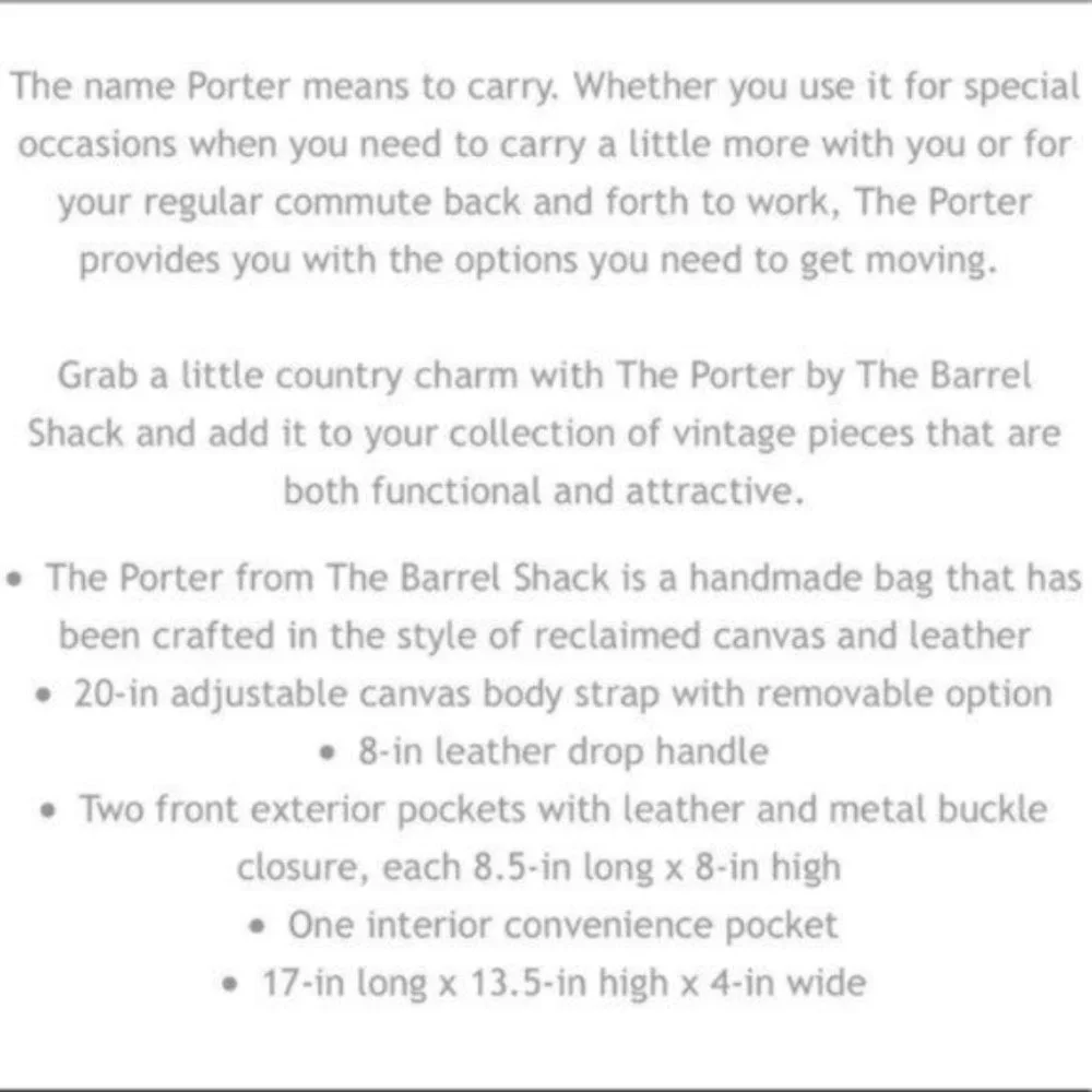 The Barrel Shack The Porter Satchel Messenger Bag - Picture 11 of 12